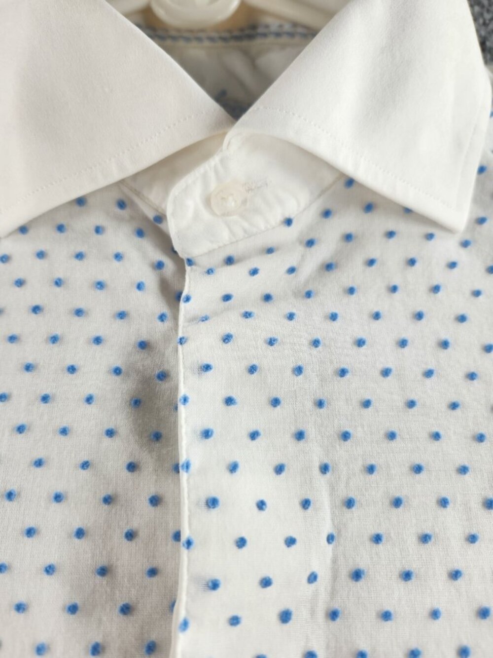 Robert Graham 42 16.5 White Blue Polka Dot Long Sleeve Button Up Shirt Cotton - Picture 3 of 16